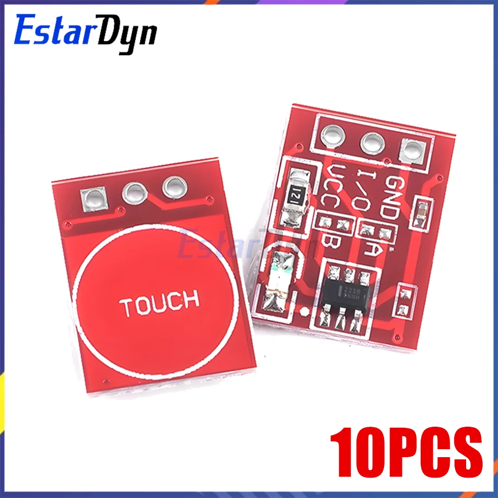 TTP223 Touch Switch Module Self-Locking 2.0-5.5V, Capacitive Sensor for Arduino Raspberry Pi, 10PCS Low Power DIY Kit