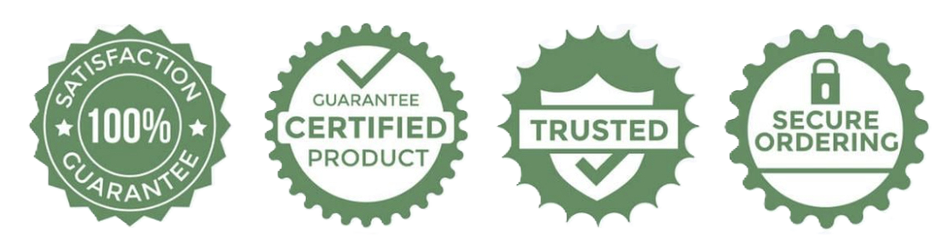 Guaranteed quality, certified products, trusted seller, secure ordering